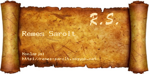 Remes Sarolt névjegykártya